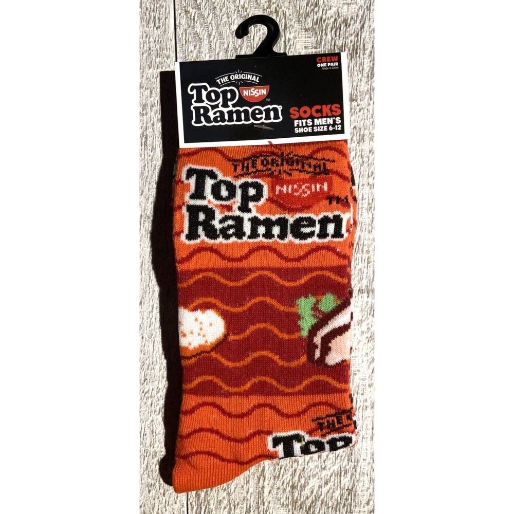 Nissin Top Ramen Print Novelty Crew Socks - Men’s Size 6-12 - #D036